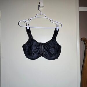 Bali Minimizer 3562 Underwire Bra 38DDD Women's Black Satin Tracings‎ Comfort